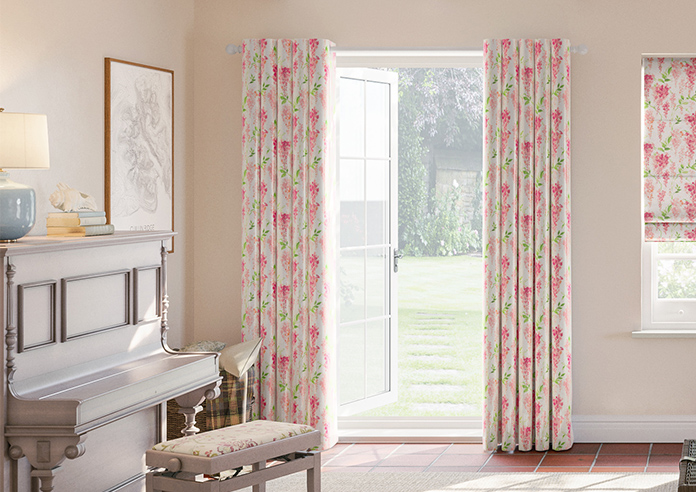 Wisteria Silk, Vivid Pink - Made to Measure Curtains - Image 3